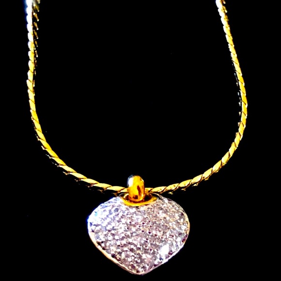 💛18kt Gold Plated Swarovski Crystal Heart Necklace💛 - Picture 1 of 5